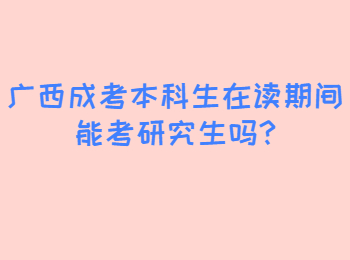 广西成考本科生在读期间能考研究生吗