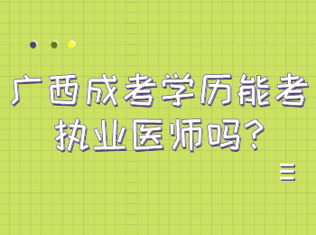 广西成考学历能考执业医师吗