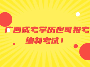 广西成考学历也可报考编制考试！