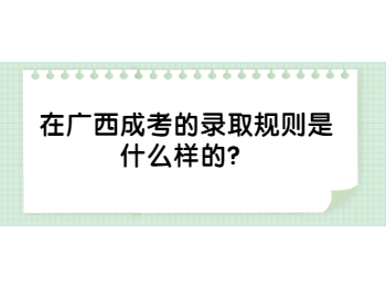 在广西成考的录取规则是什么样的？