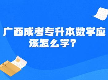 广西成考专升本数学应该怎么学？