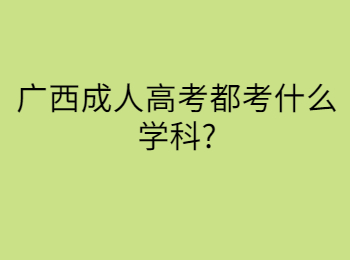 广西成人高考都考什么学科?