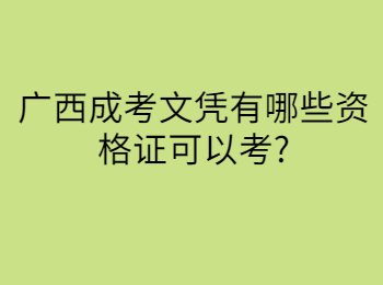 广西成考文凭有哪些资格证可以考?