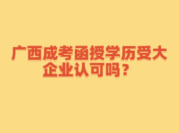 广西成考函授学历受大企业认可吗？