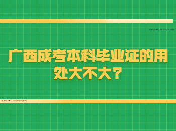 广西成考本科毕业证的用处大不大?