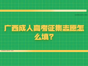 广西成人高考征集志愿怎么填?