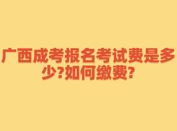 广西成考报名考试费是多少?如何缴费?