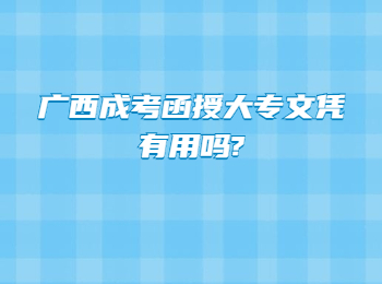 广西成考函授大专文凭有用吗?