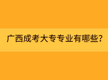 广西成考大专专业有哪些？