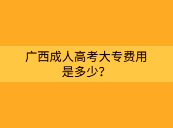 广西成人高考大专费用是多少？