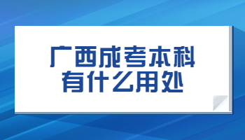 广西成考本科有什么用处