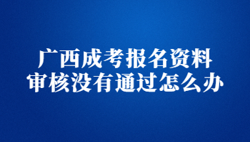 广西成考报名资料审核没有通过怎么办